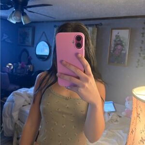 Cotton On Olive Floral Crop Top